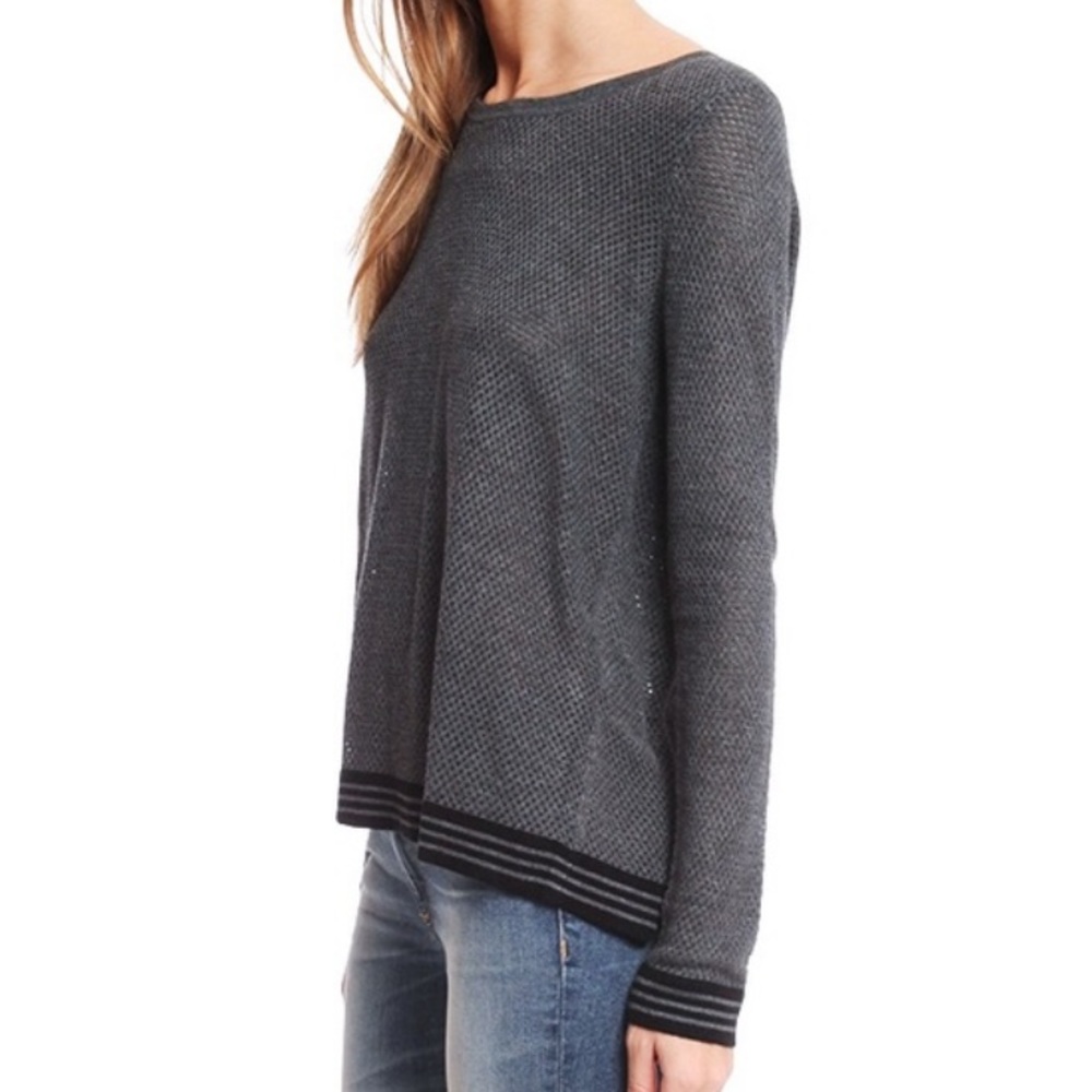 Rag & Bone Nikki Split Back Sweater Grey Black